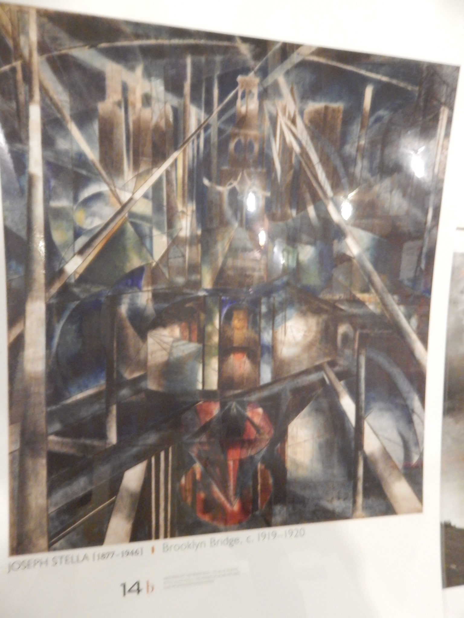 photo of Joseph Stella's oil painting "Brooklyn Bridge, c.1919-1920